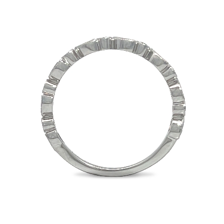 14K White Gold Milgrain Alternating Bezel Band w/Marquise Diamonds=.33ctw and Round Diams=.10ctw VS-SI G-H Size6.5 #PR2737D