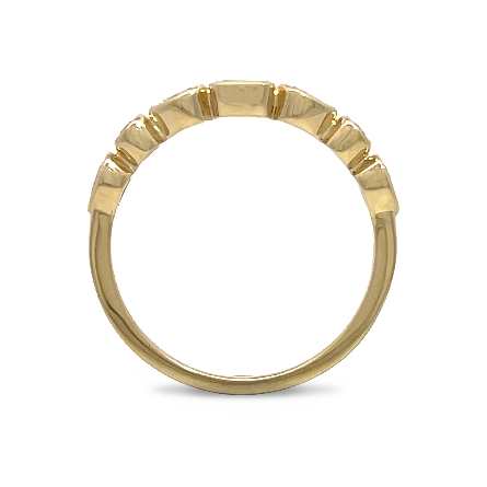 14K Yellow Gold Bezel Set Band w/Pear Diams=.23ctw; Emerald Cut Diams=.13ctw and Round Diams=.07ctw VS-SI G-H Size6.5 #PR2837D