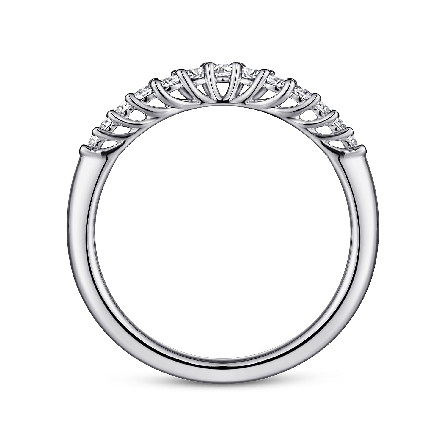 14K White Gold Gabriel Shared Prong Curved Band w/Diams=.23ctw SI2 G-H Size6.5 #AN10975W44JJ (S2063884)