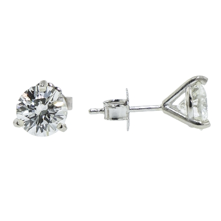 14K White Gold Martini Stud Earrings w/2Diams=1.72ctw SI2-I1 F-G