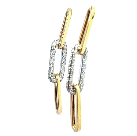 14K Yellow and White Gold Paper Clip Earrings w/Diams=.48ctw SI G-H #EP21-008B