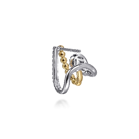 14K Yellow and White Gold Gabriel Bujukan J Hoop 3Row Halo Pear Earrings w/Diams=.51ctw SI2 H-I #EG15312M45JJ (S1996455)