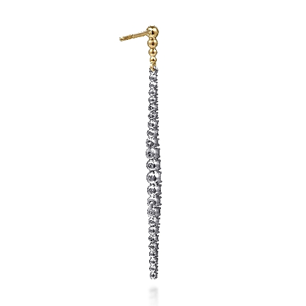 14K Yellow and White Gold Bujukan Stud Drop Earrings w/Diams=.77ctw SI2 H-I #EG15310M45JJ (S2211929)