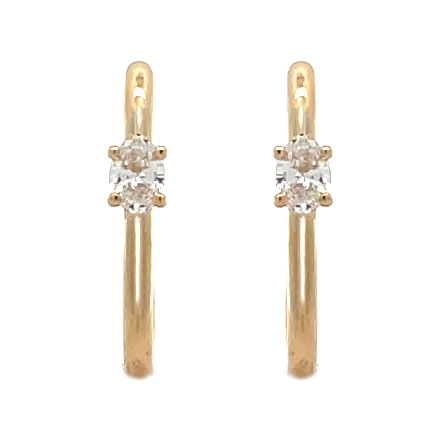 14K Yellow Gold Paperclip Hoop Earrings w/Diams=.57ctw SI2 G-H #EP25-20YB-OV