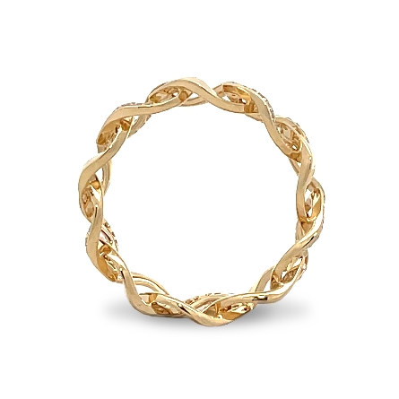 14K Yellow Gold Marquise Link Twist Ring w/Diams=.27ctw SI2 G-H Size6.5 #STR25-119YB