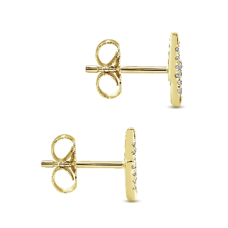 14K Yellow Gold Gabriel Lightning Bolt Stud Earrings w/Diams=.07ctw SI2 H-I #EG13098Y45JJ (S2200079)