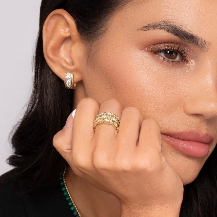 14K Yellow Gold Gabriel Bujukan J Hoop Earrings w/Diams=.23ctw SI2 H-I #EG15226Y45JJ (S2202306)