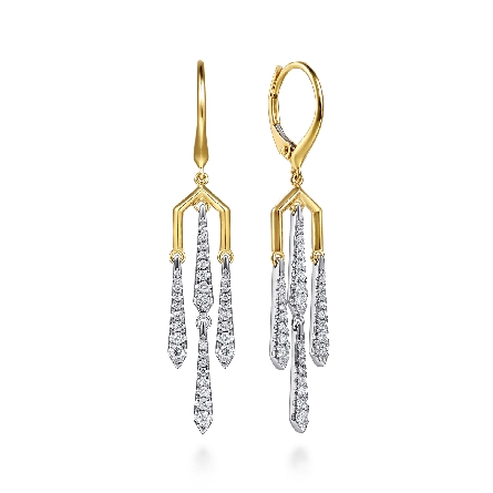 14K White and Yellow Gold Chandelier Earrings w/Diams=.55ctw SI2 H-I #EG15716M45JJ (S2292841)