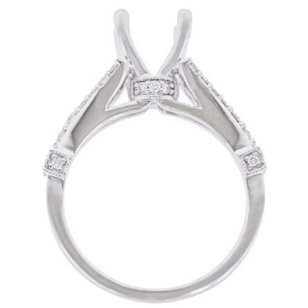 Platinum Engagement Ring Semi Mounting w/32Diams=.37ctw VS G-H Size 6.5 #R11-119200