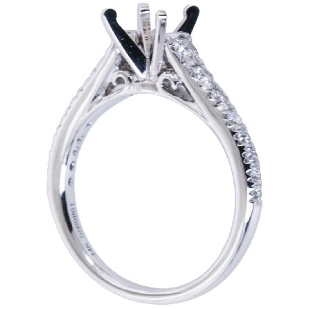 14K White Gold BRIDGET Engagement Ring Semi Mounting w/Diams=.53ctw SI2 G-H for 1.5ct Round Center Stone (not included) Size 6.5 #ER8259W44JJ (S1182152)