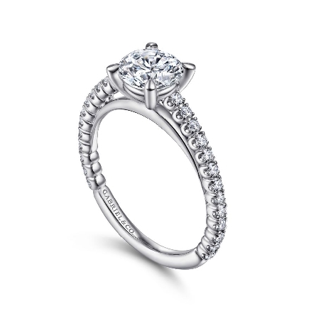 14K White Gold Gabriel HAYWARD Engagement Ring Semi Mounting w/Diams=.28ctw SI2 G-H for a 1ct Round Center Stone (not included) Size 6.5 #ER14683R4W44JJ (S1271148)