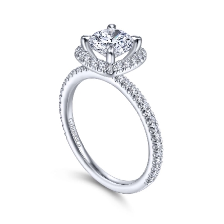 14K White Gold Gabriel AMAYA Halo Engagement Ring Semi Mounting w/Diams=.39ctw SI2 G-H for a 1ct Round Center Stone (not included) Size 6.5 #ER14915W44JJ (S1516784)