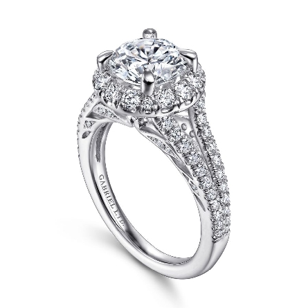 14K White Gold Gabriel RAFAELLA Round Halo Engagement Ring Semi Mouting w/Diams=.80ctw SI2 G-H for a 2ct Round Center Stone (not included) Size 6.5 #ER15017R8W44JJ (S1582129)