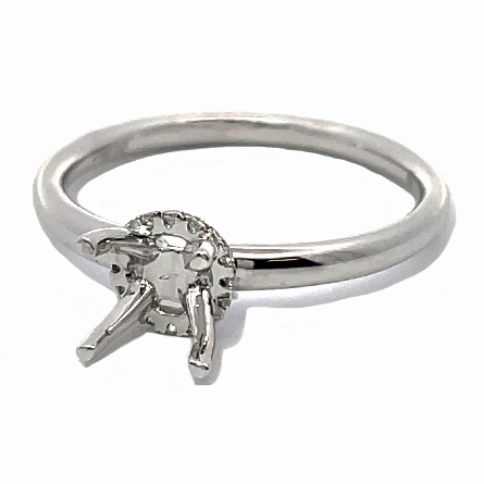 18K White Gold 4Prong Under-Halo Head Engagement Ring Semi Mounting w/16Diams=.06ctw VS G-H Size 6.5 #R15-153131