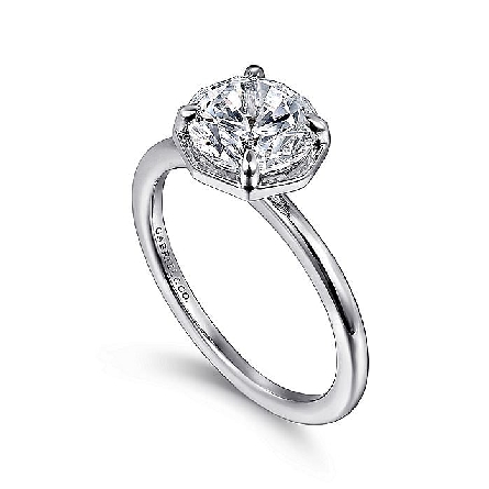 14K White Gold Gabriel CASSI Engagement Ring Semi Mounting w/Diams=.06ctw SI2 G-H for a 1.5ct Round Center Stone (not included) Size 6.5 #ER16236R6W44JJ (S1743764)