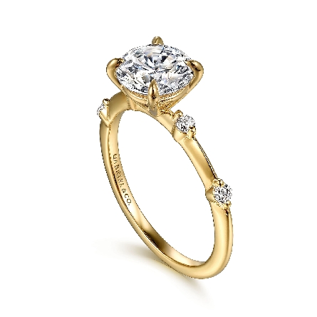14K Yellow Gold Gabriel Semi Mounting for a 1.75ct Round Center(not included) w/Diamonds=.11ctw SI2 G-H Size6.5 #ER16431R6Y44JJ (S1885278)