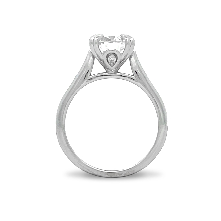 14K White Gold Double Four Prong Engagement Ring Semi Mounting for Round Center Stone (not included) w/2Diams=.02ctw SI H-I Size7.25 #127074