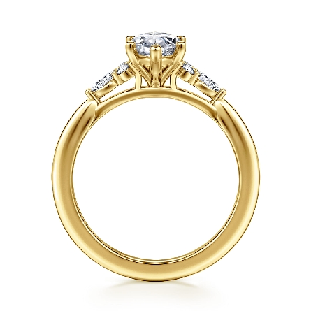 14K Yellow Gold Gabriel 6Prong Marquise Shape Engagement Ring Semi Mounting for 1.25ct Marquise Center (not included) w/Marquise Diams=.10ctw VS2 G-H and Diams=.09ctw SI2 G-H Size6.5 #ER16855M5Y44JJ (S2285850)