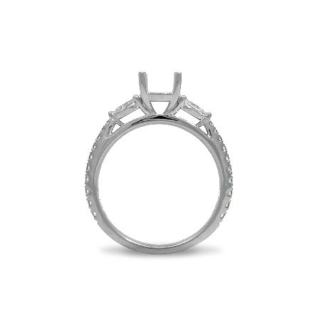 18K White Gold Engagement Ring Semi Mounting w/2Pear Diams=.26ctw and Diams=.20ctw VS2-SI1 H Size6.5 #R11-158404