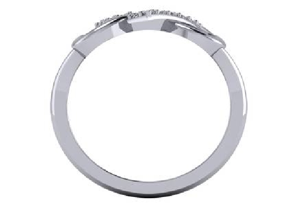 14K White Gold Infinity Heart Ring w/17Diams=.18ctw SI H-I Size 7 #27691L