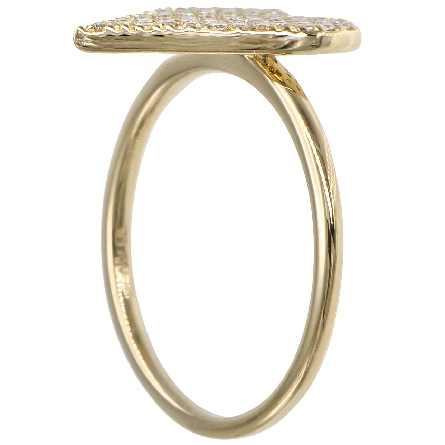 14K Yellow Gold Pave Heart Ring w/Diams=.35ctw Size 6.5 #RSP3426-1