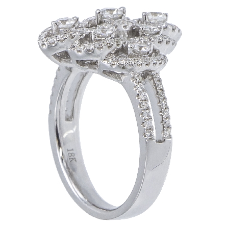 18K White Gold Fashion Ring w/Diams=1.06tw SI H-I Size 6.5 #R-5490-E (D9959)