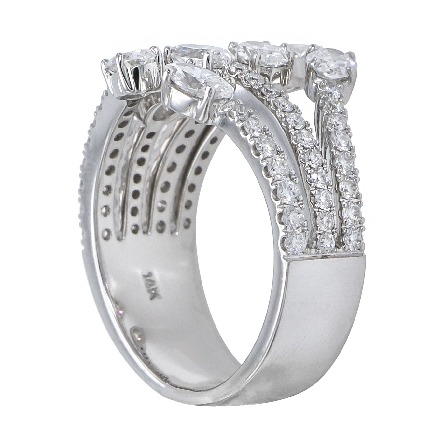 14K White Gold Open Rows Band w/Diams=1.71ctw SI H-I  Size 6 #RT17-307B