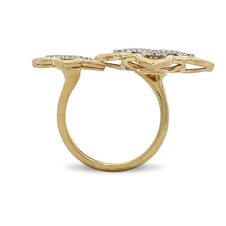 14K Yellow and White Gold Swirl Design Open Cuff Fashion Ring w/Diams=.48ctw SI2 G-H Size6.5 #LR52847M44JJ.0005 (S2211917)