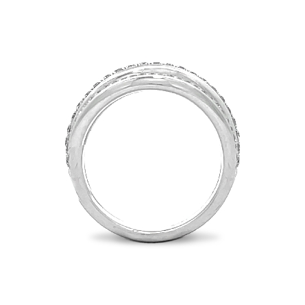 14K White Gold 5Row Wavy Fashion Ring w/Diams=.68ctw SI2 G-H Size6.5 #RP24-42B 