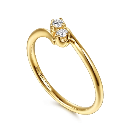 14K Yellow Gold Gabriel Toi et Moi Fashion Ring w/2 Diams=.08ctw SI2 H-I Size6.5 #LR53059Y45JJ (S2285796)