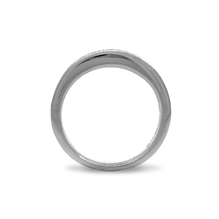 18K White Gold 2Row Milgrain Pave Concave Band w/38Diams=.31ctw VS H-I Size 6.75 #R22-034056