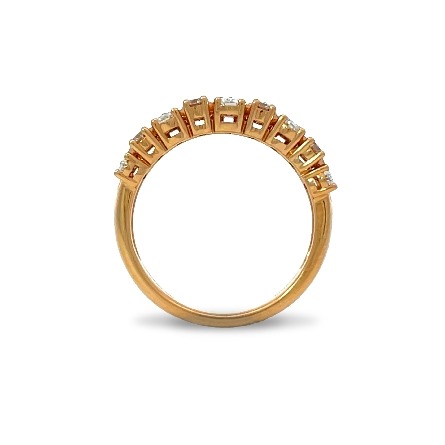18K Rose Gold Alternating 2 Row Pear and Round Fashion Band w/Pear Diams=.59ctw and Round Diams=.31ctw VS-SI H-I Size6.25 #R22-158150