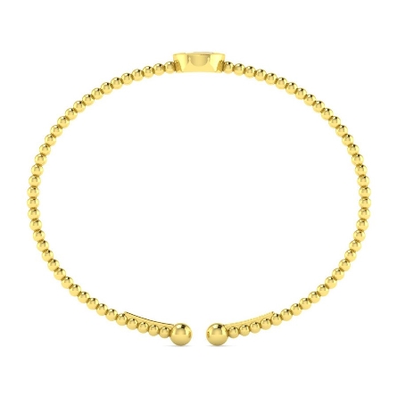 14K Yellow Gold Gabriel Bujukan 6.25inch Round Initial E Cuff Bracelet w/Diams=.05ctw #BG4787E-62Y45JJ (S1567181)