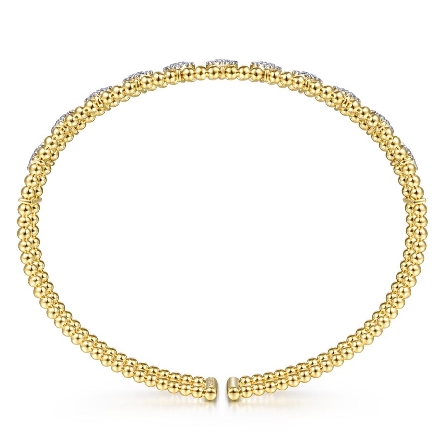 14K Yellow Gold 6.25inch Open Design Cuff Bangle w/Diams=.70ctw SI H-I #BG4232-62Y45JJ (S1994618)