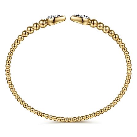 14K Yellow Gold Bujukan 6.25inch Pave Split Bangle Bracelet w/Diams=.24ctw SI2 H-I  #BG5048-62Y45JJ (S2090928)