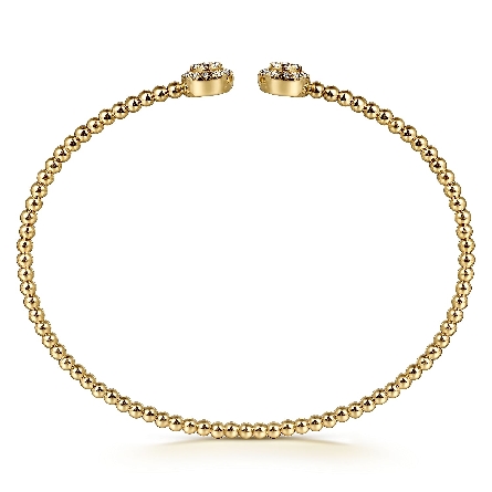 14K Yellow Gold Gabriel Bujukan 5.75inch Flexible 2 Halo Ends Cuff Bangle w/Diams=.29ctw SI2 H-I #BG4123-57Y45JJ (S2090907)