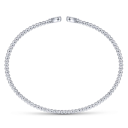 14K White Gold Gabriel Bujukan 5.75inch Hearts Cuff Bangle w/Diams=.18ctw SI2 H-I #BG4253-62W45JJ (S2191139)