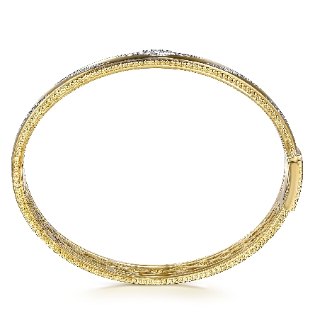 14K Yellow Gold 6.25inch Gabriel Bujukan Chevron Pattern Bangle Bracelet w/Diams=.36ctw SI2 H-I #BG5021-62Y45JJ (S2166786)