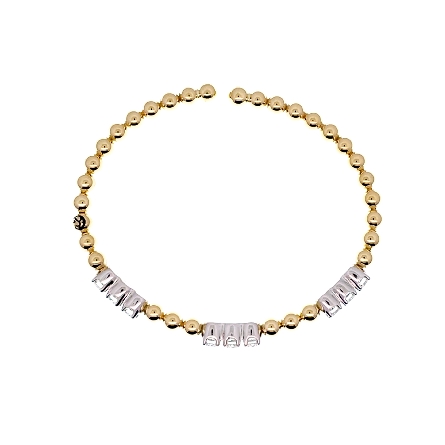 14K Yellow and White Gold 5.75inch Gabriel Station Bujukan Bracelet w/Diams=1.04ctw SI2 H-I #BG5076-57M45JJ (S2211910)