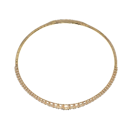 14K Yellow Gold Graduated 4Prong Flexible Bangle Bracelet w/Diams=1.23ctw SI H-I #B-8166-B (N4102)