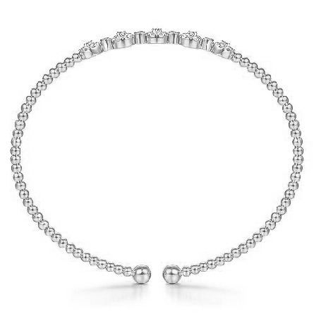14K White Gold 6.25inch Bujukan 5Pave Halo Bangle w/Diams=.40ctw SI2 H-I #BG4335-62W45JJ (S2035159)