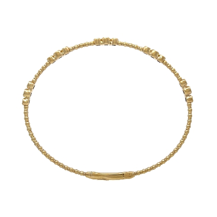 14K Yellow Gold Flexible Milgrain Station Bangle Bracelet w/Emeralds=.31ctw and Diams=.20ctw SI H-I #BR02236 138133