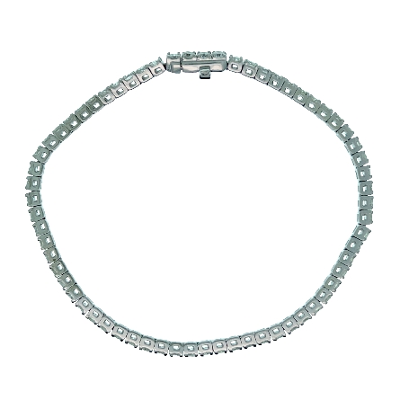 14K White Gold 7inch 4Prong Tennis Bracelet w/65 Diamonds=4.20ctw VS-SI H-I 