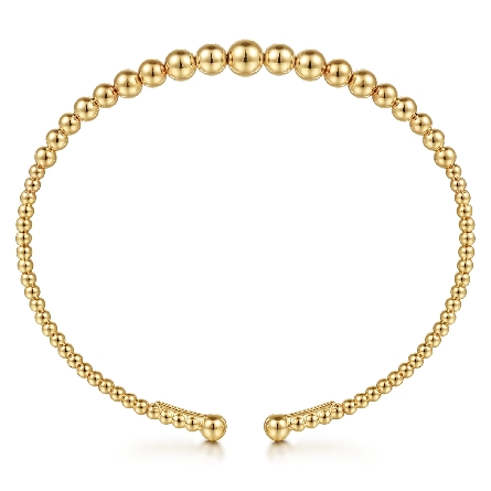 14K Yellow Gold Gabriel Bujukan 5.75inch Open Graduated Bead Bangle #BG4584-57Y4JJJ (S2406847)