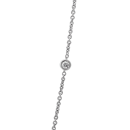 14K White Gold Adjustable 17-18inch Multi Shape Circle Station Necklace w/Diams=3.03ctw SI H-I #N-8356-E (M2764)