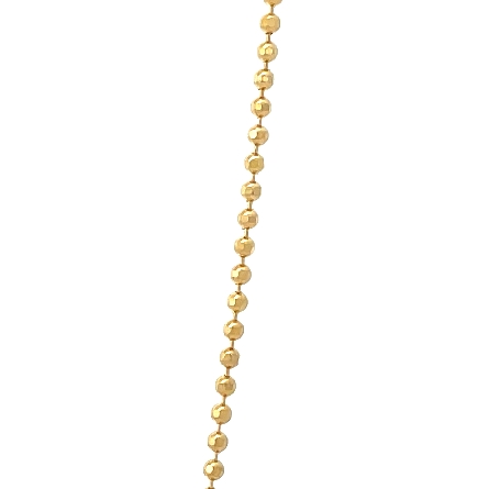 14K Yellow Gold 16inch Beaded Chain East to West Oval Bezel Necklace w/1 Oval Diamond=1.03ct I1 G GIA Dossier#1236542918 #RMT1227YB