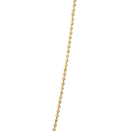 14K Yellow Gold 18inch Beaded Chain Bezel Necklace w/1 Oval Diamond=.40ct VVS H #RMT1215YB-OV
