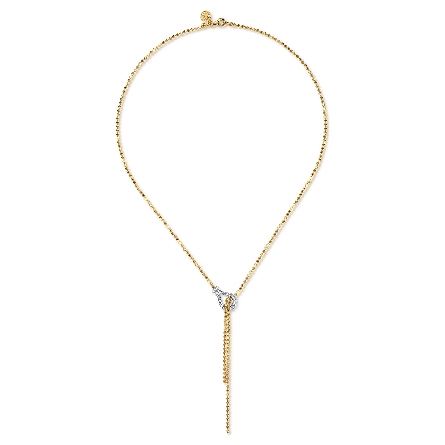 14K Yellow and White Gold Gabriel 17inch Buckle Y Necklace w/Diams=.29ctw SI2 H-I #NK7986M45JJ (S2271826) 