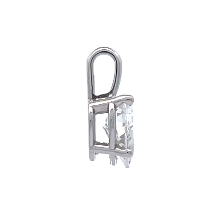 14K White Gold Heart Shaped Pendant w/Heart Diamond=1.38ct I1 H-I #29054