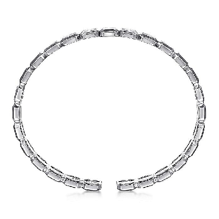 Sterling Silver Mens Gabriel 7.25inch Open Cuff Hexagon Bangle Bracelet #BGM2012-72SVJJJ (S1740552)